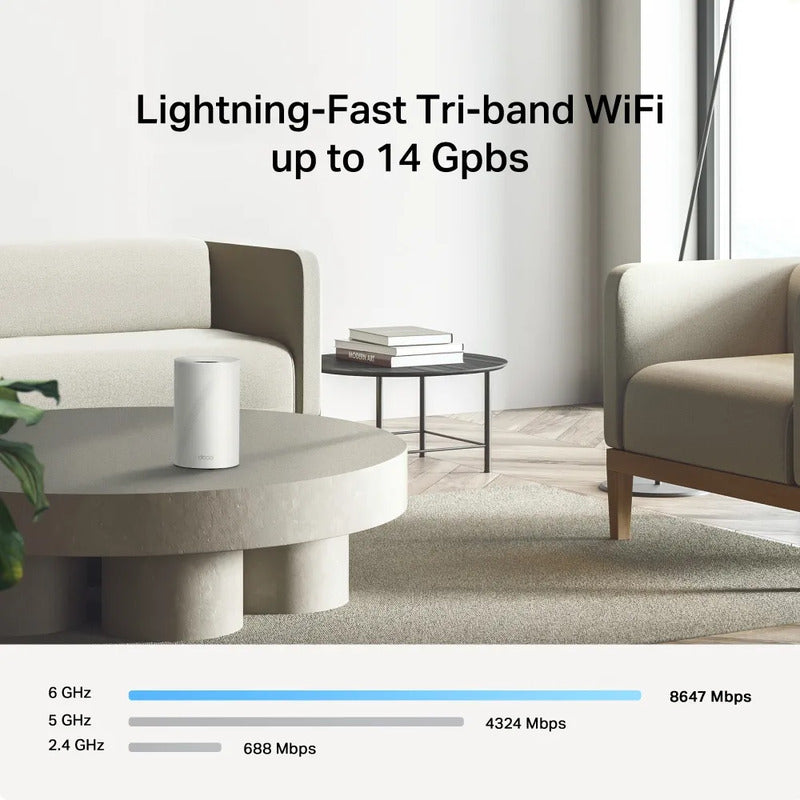 Mesh Wi-fi 7 Tri-band Tp-link Deco Be68 Be14000 (3-pack) 10g