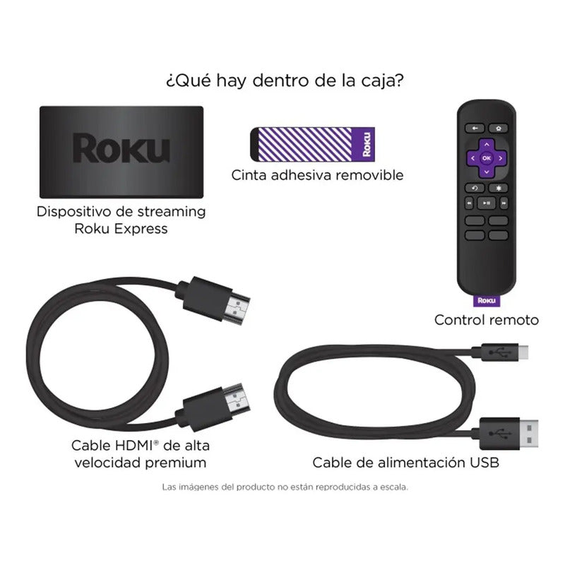 Roku Express 3930 Negro Dispositivo De Streaming Hd Con Cable Hdmi De Alta Velocidad Y Control Remoto Simple Estándar
