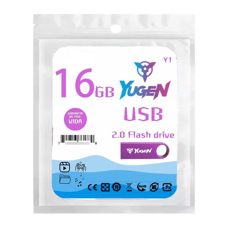 Paquete 10 Memoria Usb 16gb Colores Mayoreo Metálica Yugen Violeta Y1