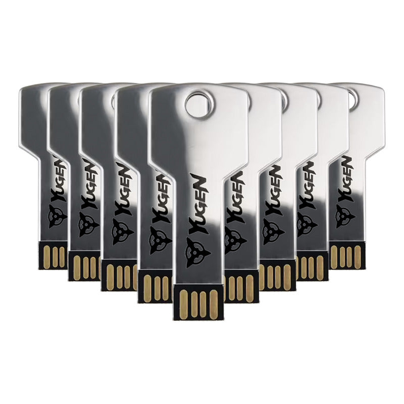 Paquete 10 Memoria Usb 16gb Colores Mayoreo Metálica Yugen Plateado Y11