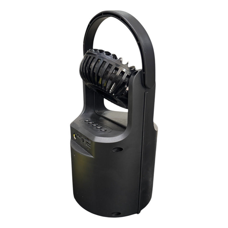 Bocina Recargable Bluetooth Fm Ventilador 4 Usb Sd Tipo C Negro
