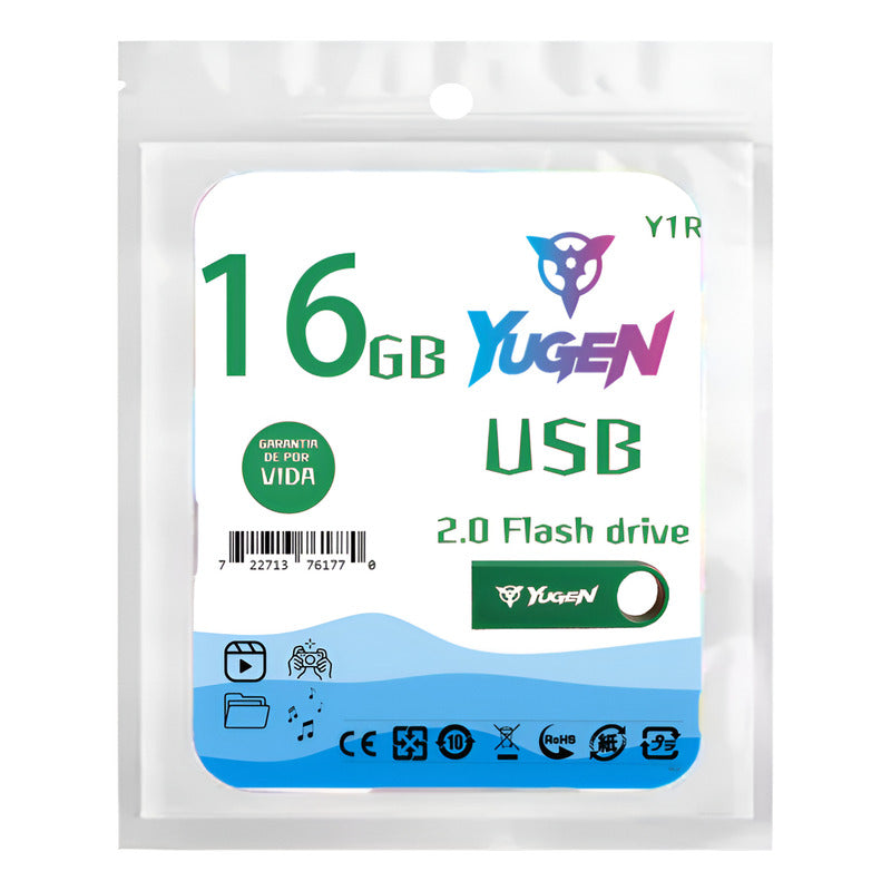 Paquete 50 Memoria Usb 16gb Colores Mayoreo Metálica Yugen Verde Y1