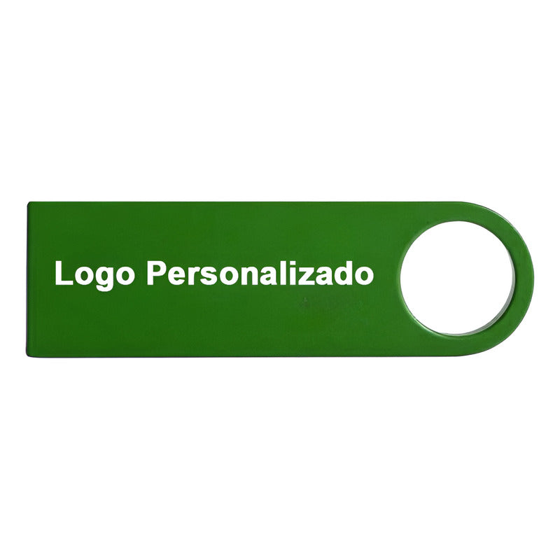 55 Memorias Usb 16gb Personalizadas Logo Laser Metal Verde Y1