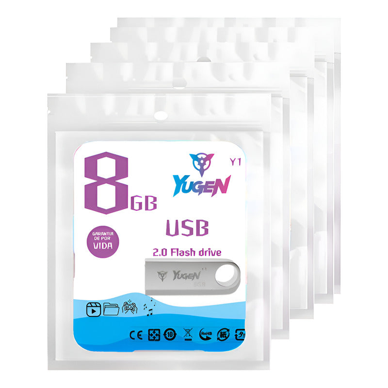 Kit  20 Memorias Usb 8gb Metalica Usb 2.0 Yugen Plateado Y1