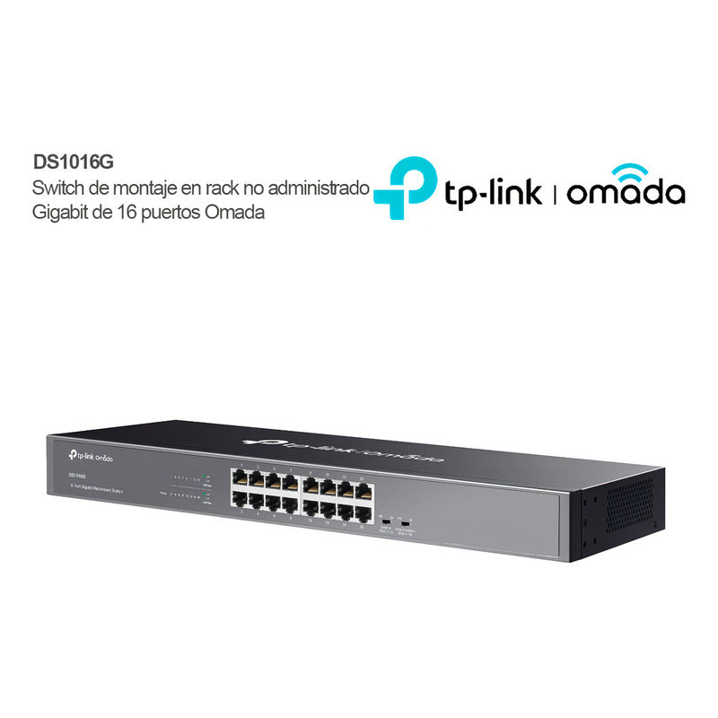 Switch Gigabit 16 Puertos Tp-link Ds1016g Omada Rackeable