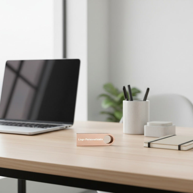 Kit 150 Memorias Usb 8gb Personalizadas Logo Laser Metal /i Oro Rosa Y1