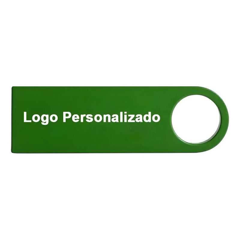 Kit 30 Memorias Usb 16gb Personalizadas Logo Laser Metal /i Verde Lisa
