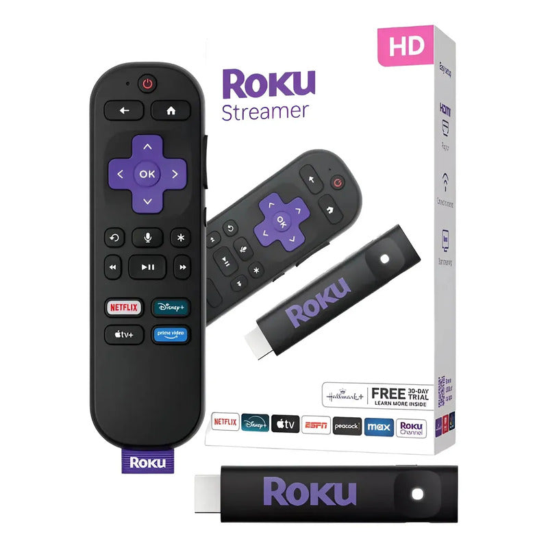 Roku Streaming Stick 3840br 2025 Para Tv Hd Y Modo De Auriculares Con Control De Voz Completo Negro