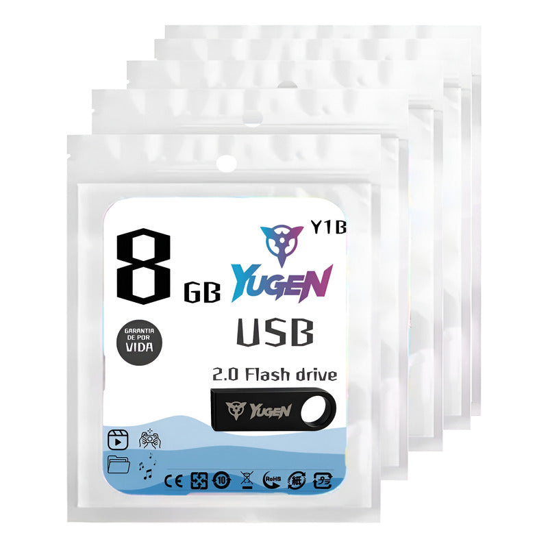 Kit  30 Memorias Usb 8gb Metalica Usb 2.0 Yugen Negro Negro Y1b