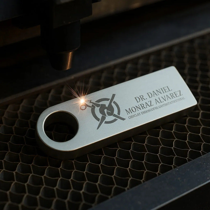 100 Memorias Usb 32gb Personalizadas Logo Laser Metal Plateado Y1