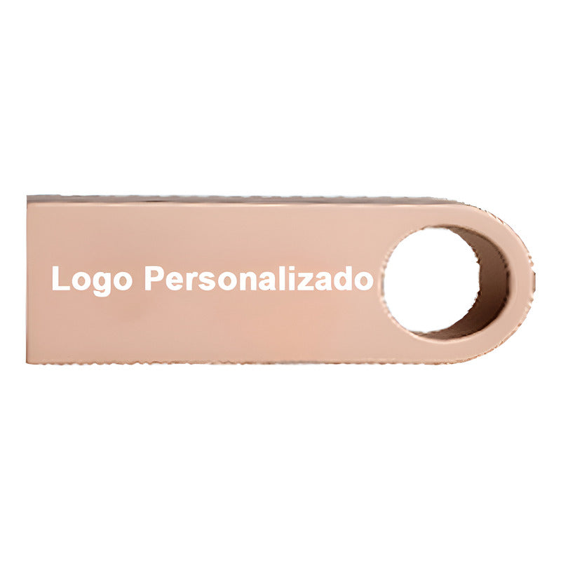 Kit 100 Memorias Usb 4gb Personalizadas Logo Laser Metal Oro Rosa Y1p