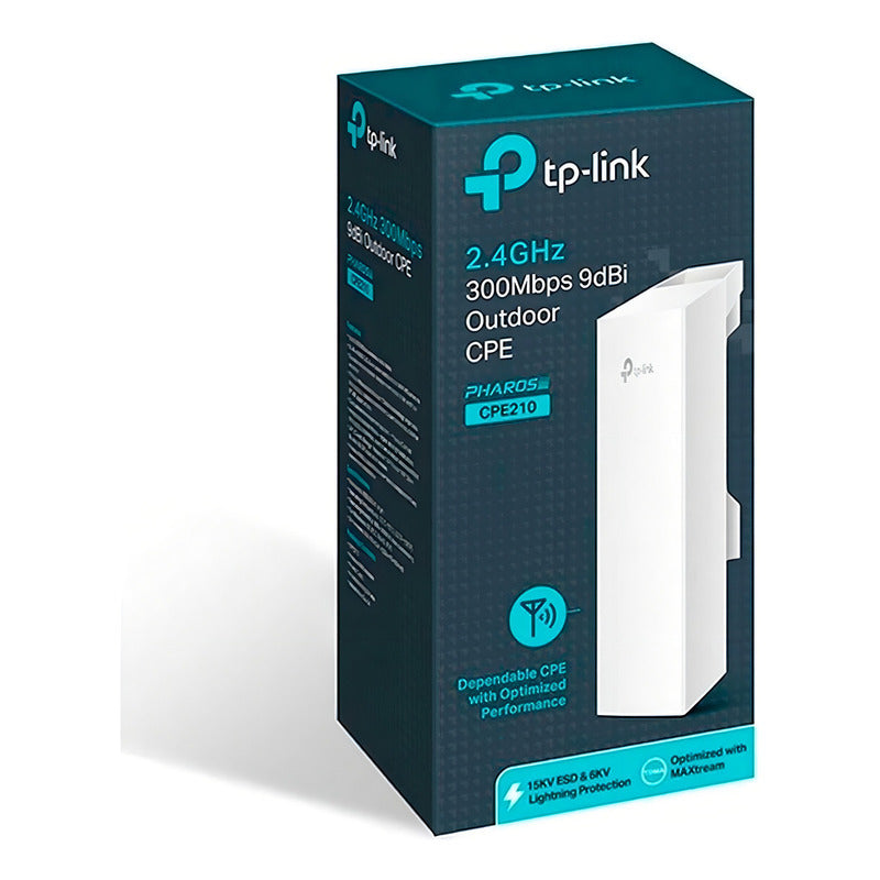 Enlace Punto A Punto Exterior Tp-link Cpe210 300mbps 9dbi Blanco
