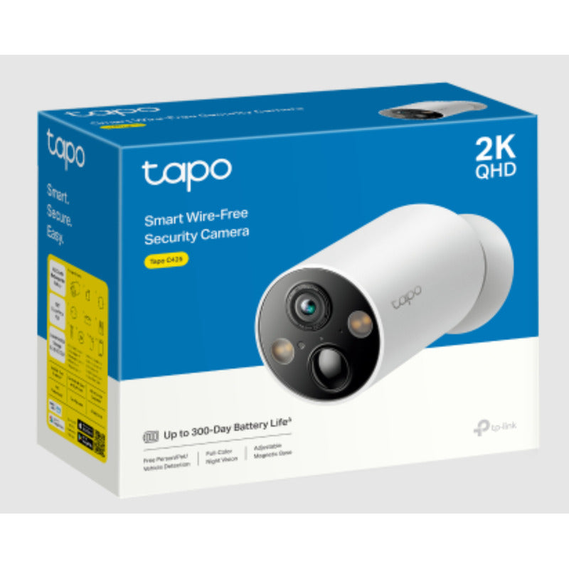 Cámara De Seguridad Inalámbrica Tp-link Tapo C425 Para Exteriores Con Batería Recargable Y Visión Nocturna 2k Blanco