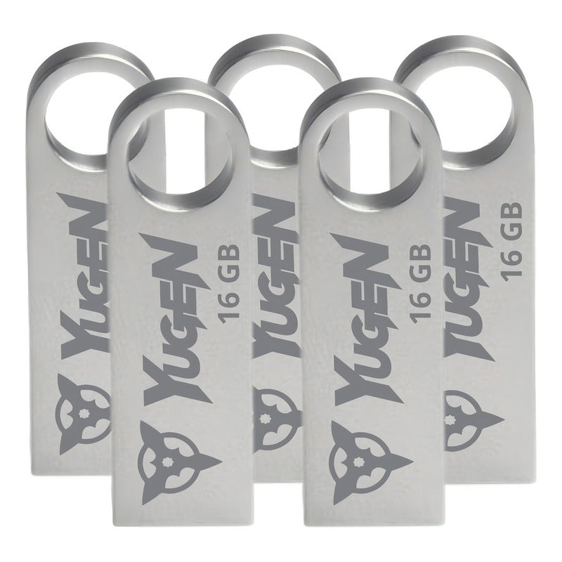 Paquete 50 Memorias Usb 16gb Yugen Metálica Color Gris Sin Tapa Liso