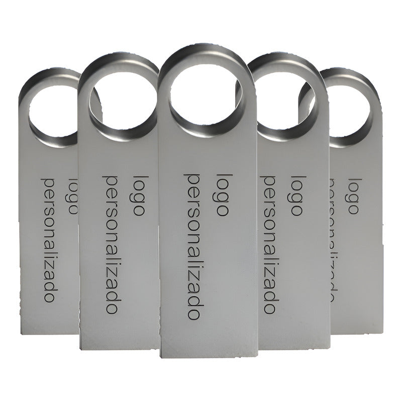 Kit 60 Memorias Usb 16gb Personalizadas Logo Laser Metal /i Plateado