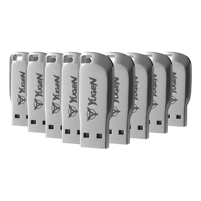 Paquete 50 Memoria Usb 16gb Colores Mayoreo Metálica Yugen Plateado Y16