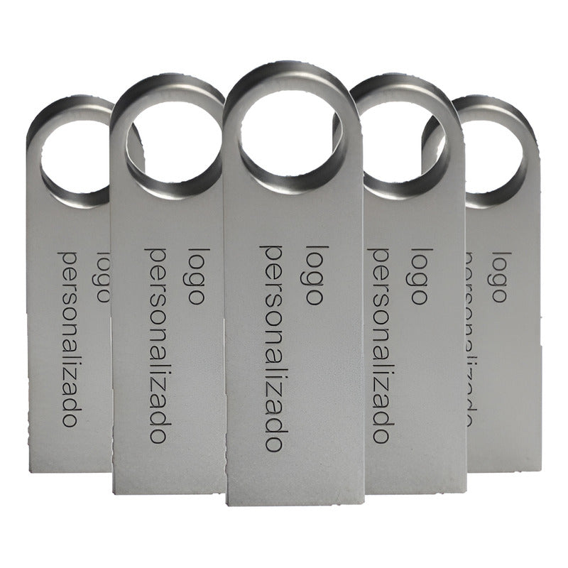 Kit 450 Memorias Usb 16gb Personalizadas Logo Laser Metal /i Plateado Liso