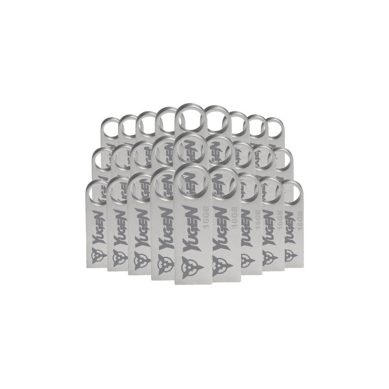 Paquete 200 Memorias Usb 16gb Mayoreo Yugen Metalica Plata Y Plateado Metal