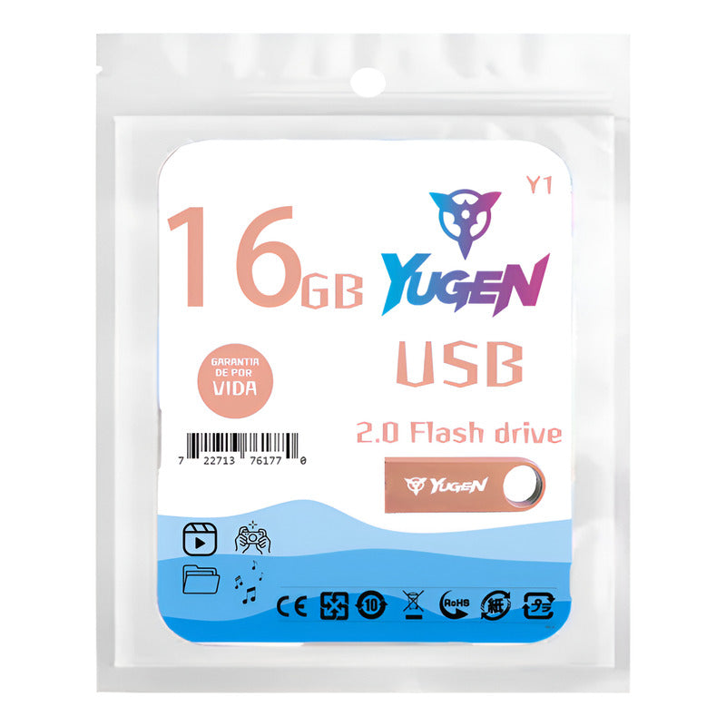 Paquete 20 Memoria Usb 16gb Colores Mayoreo Metálica Yugen Oro Rosa Y1