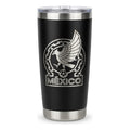 Termo  Grabado Laser Vaso 20oz Acero Inoxidable Futbol Negro Mexico