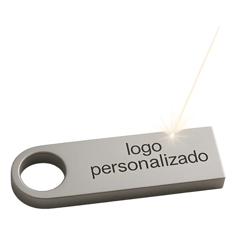 25 Memorias Usb 16gb  Personalizadas 2 Lados 2 Logos Laser Plateado Y1