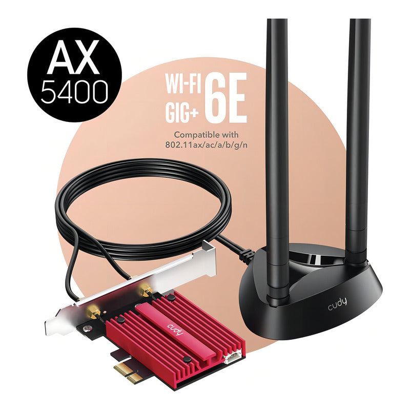 Tarjeta Wifi Cudy We4000 Pci Express Wlan 2402mb/s Antena Externa