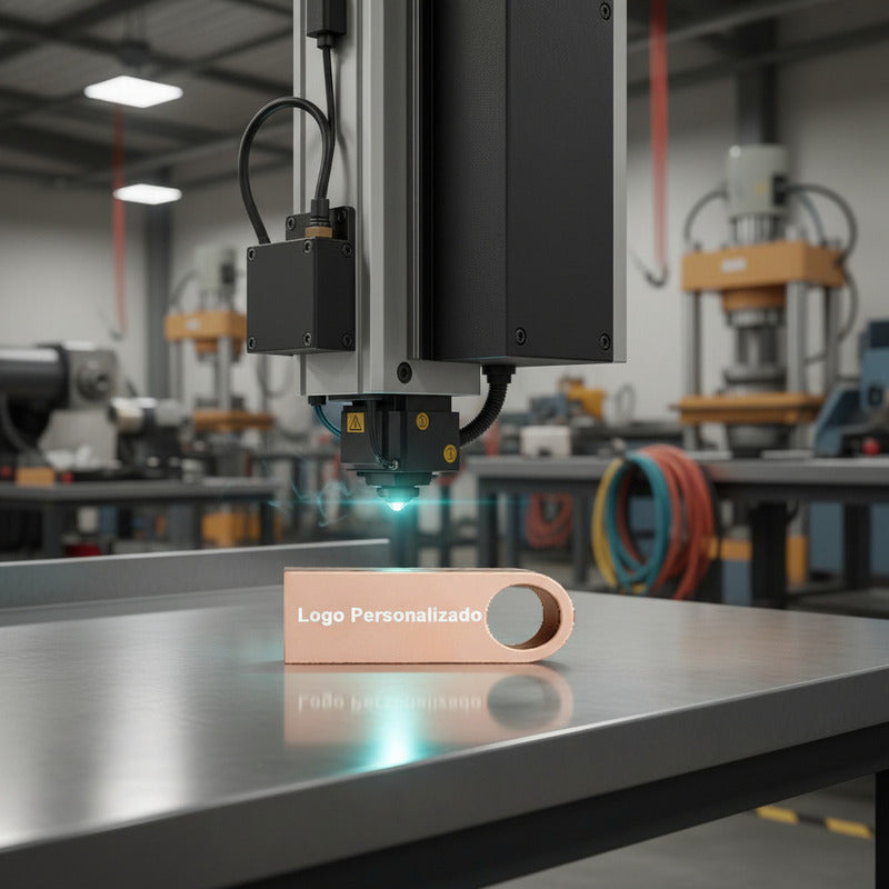 10 Memorias Usb 32gb Personalizadas Logo Laser Metal Oro Rosa Y1