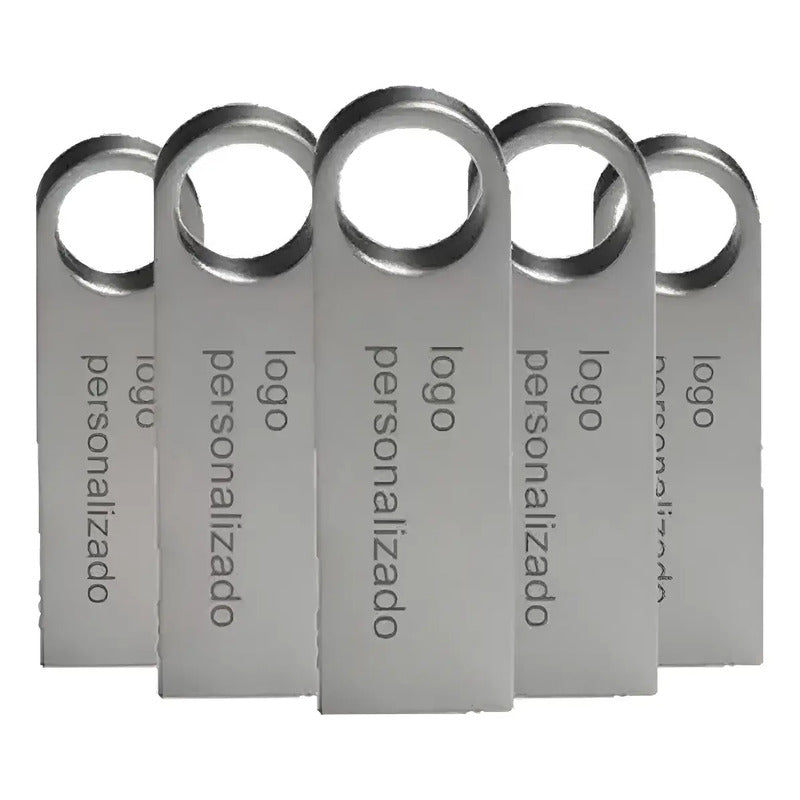 Kit 350 Memorias Usb 16gb Personalizadas Logo Laser Metal /i Plata Metálico