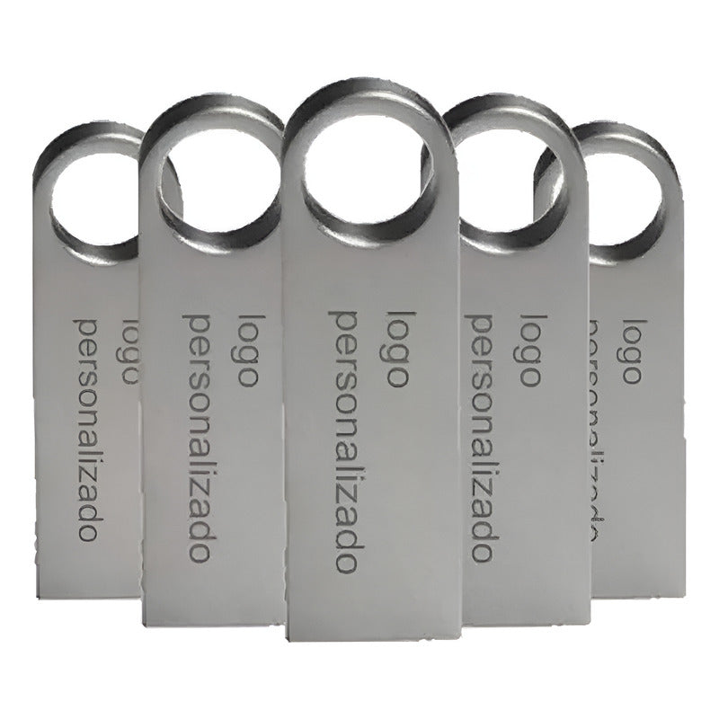 Kit 2 Memorias Usb 16gb Personalizadas Logo Laser Metal /i Plata Metálico