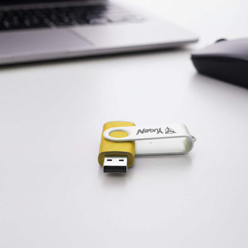 Paquete 50 Memorias Usb 4gb A Granel Metálica Mayoreo Yugen Amarillo Y14