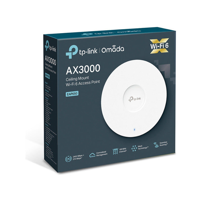 Access Point Tp-link Eap650 Ax3000 Mu-mimo Poe+ Omada Mesh Color Blanco