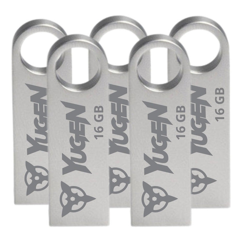 Paquete 50 Memorias Usb 16gb Mayoreo Yugen Metalica Plata Y1 Gris Liso