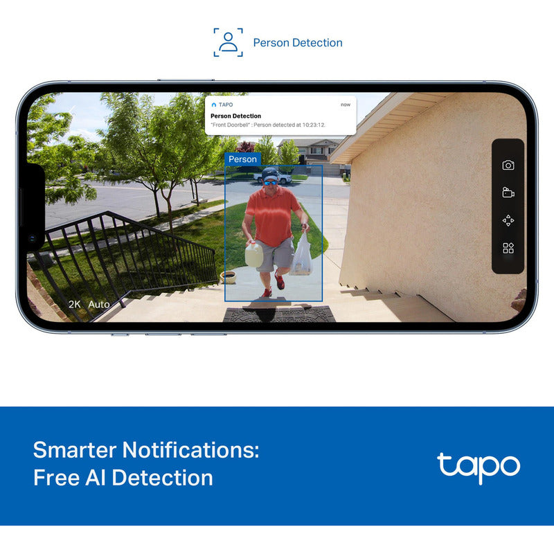 Tp-link Tapo D205 Timbre Inteligente Con Cámara 2k, Audio Negro 110v
