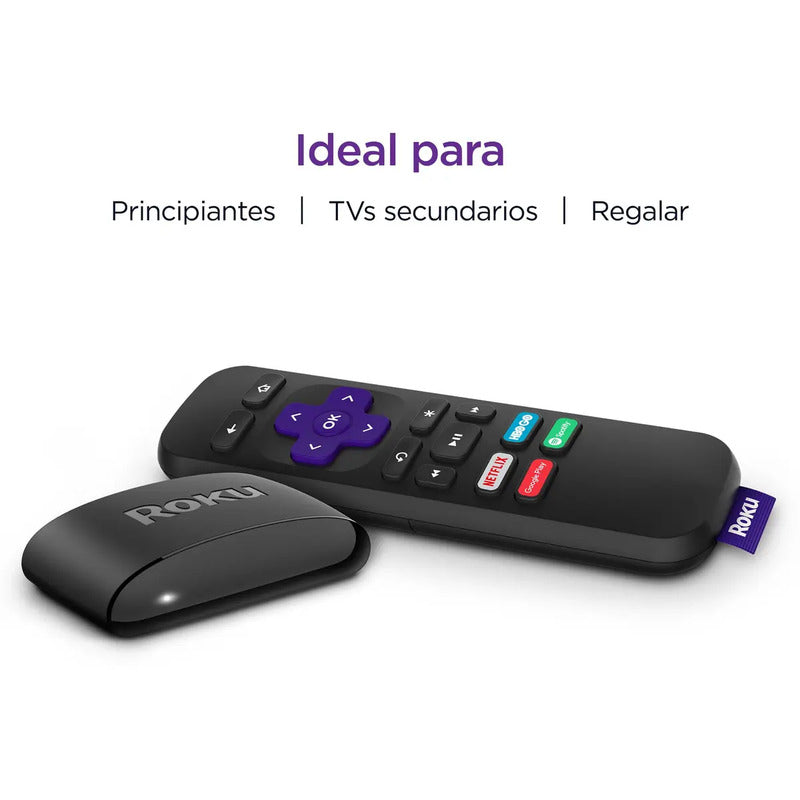 Roku Express 3930 Negro Dispositivo De Streaming Hd Con Cable Hdmi De Alta Velocidad Y Control Remoto Simple Estándar