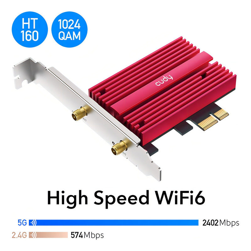 Tarjeta Wifi Cudy We4000 Pci Express Wlan 2402mb/s Antena Externa