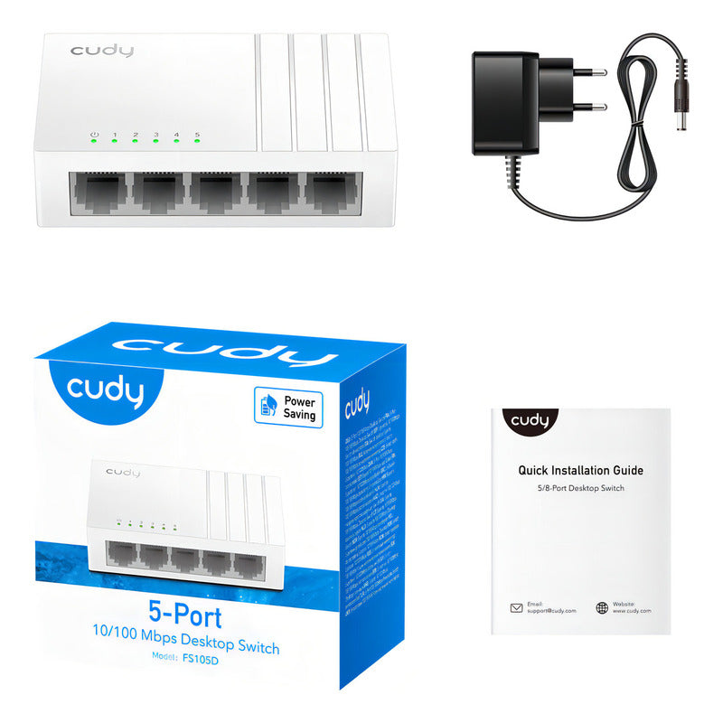 Switch Cudy Fs105d 5 Puertos 10/100 Mbps Carcasa Plástica