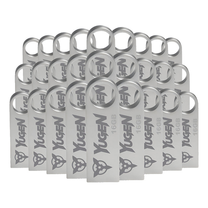 Paquete 300 Memoria Usb 16gb Mayoreo Yugen Metalica Plata Y1 Plateado Lisa