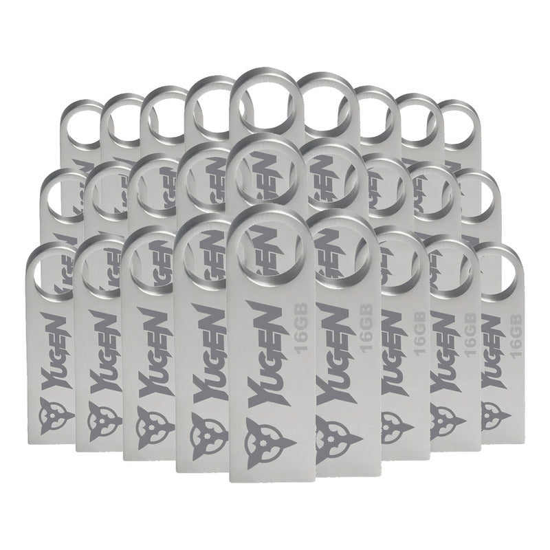 Paquete 300 Memorias Usb 16gb Yugen Metalica Plateado Usb 2.0 Liso
