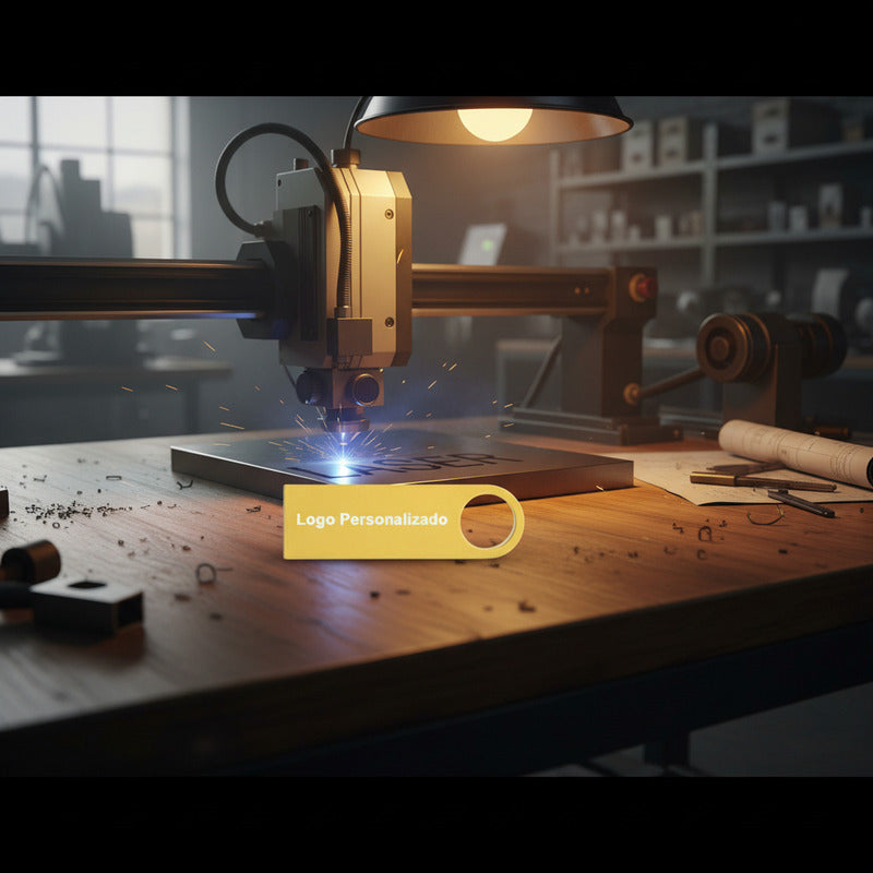 Kit 40 Memorias Usb 8gb Personalizadas Logo Laser Metal /i Dorado Y1