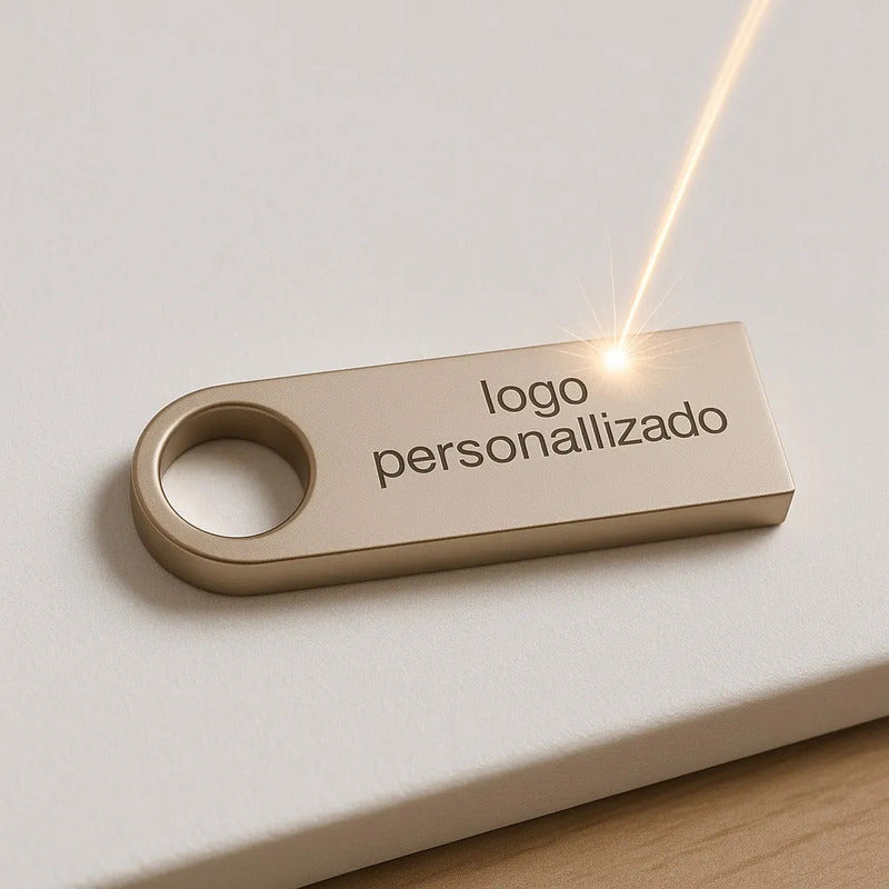 25 Memorias Usb 16gb  Personalizadas 2 Lados 2 Logos Laser Plateado Y1