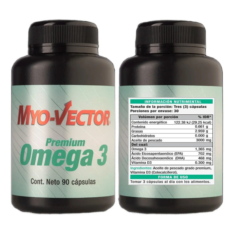 Omega 3 Myo-vector 90 Cápsulas Gel Beneficios Cardiovasculares E Inmunológicos Capsula Gel