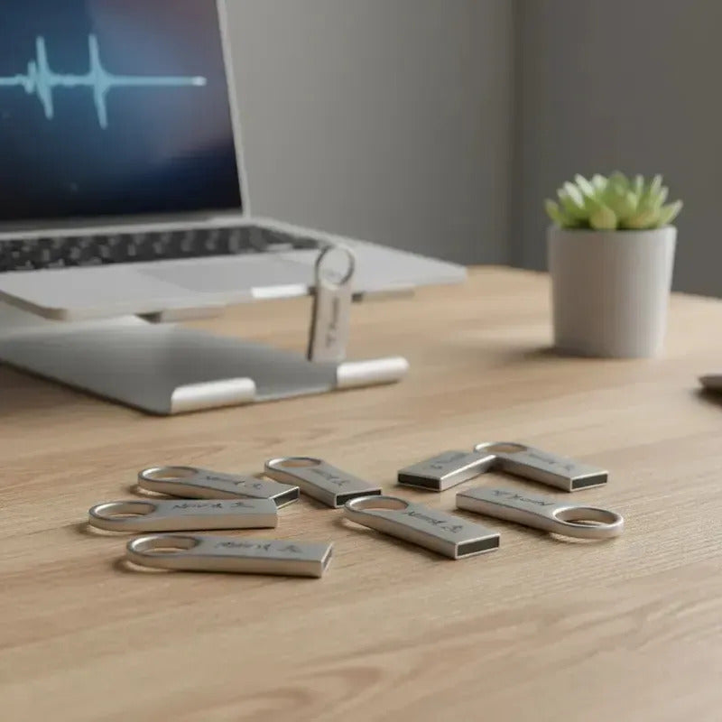 Paquete 20 Memoria Usb 16gb A Granel Metálica Mayoreo Yugen Plateado Y17