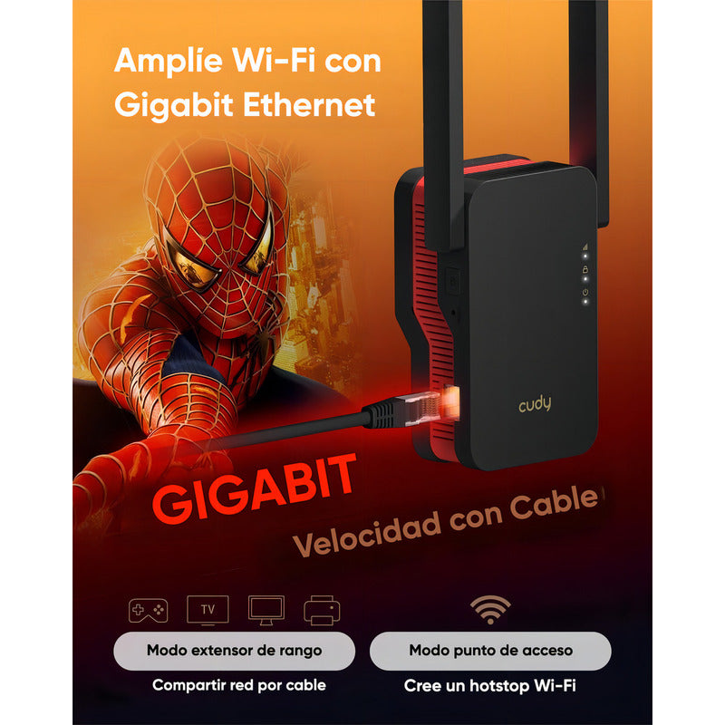 Repetidor Wifi 6 Cudy Ax3000 Doble Banda Gigabit Compatible Con Mesh