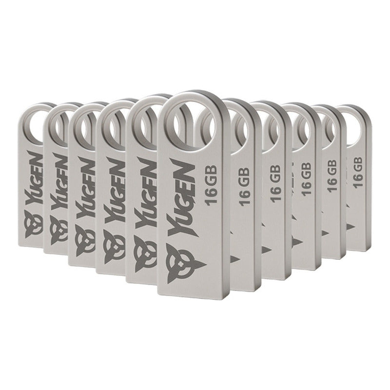 Kit 20 Memorias Usb 16gb Yugen Y1 Metal Usb 2.0 Pack Plateado