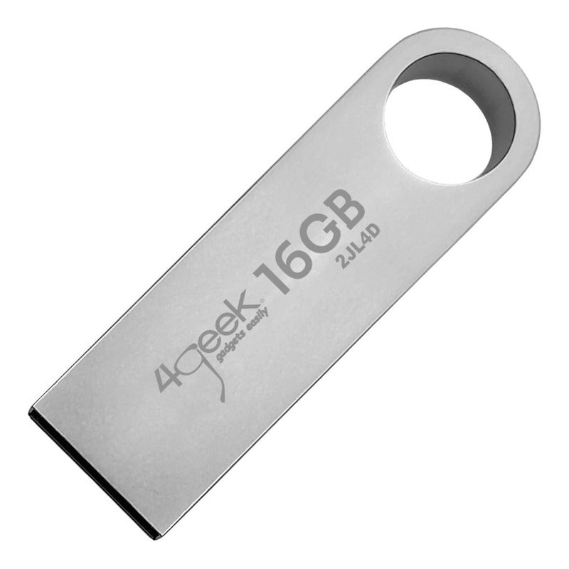 Kit 50 Memorias Usb 16gb Metálica 2.0 Bulk 4geek Plateado Lisa