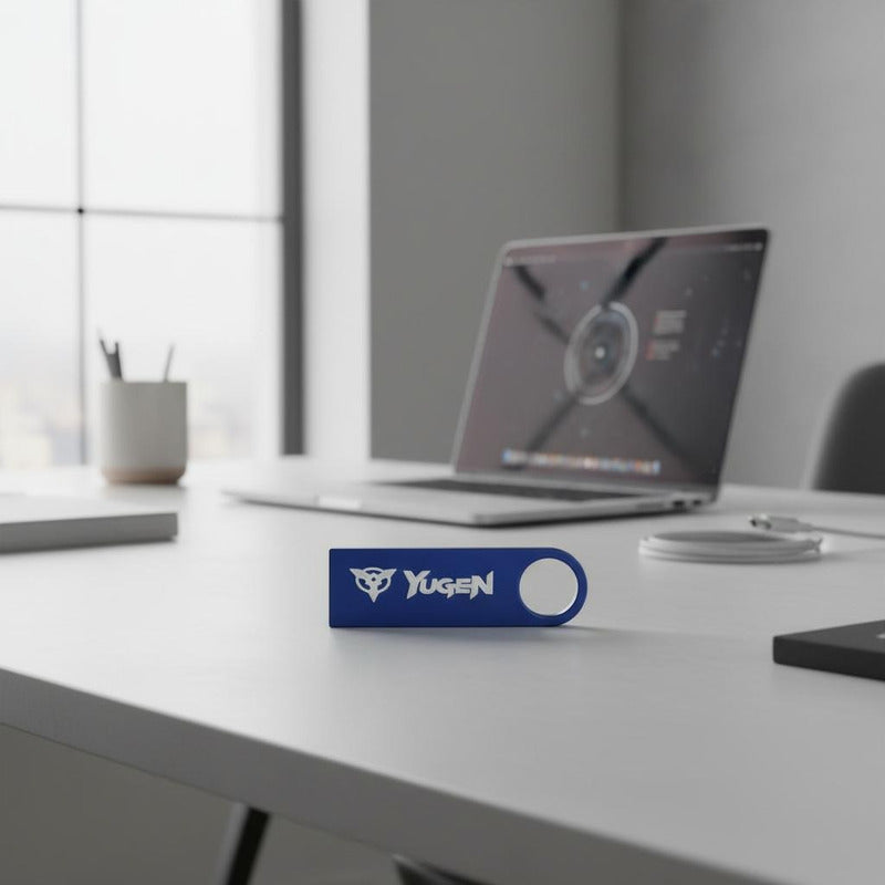 Paquete 30 Memoria Usb 8gb A Granel Metálica Mayoreo Yugen Azul Y1