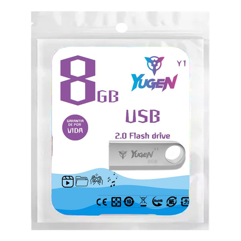 Kit  20 Memorias Usb 8gb Metalica Usb 2.0 Yugen Plateado Y1