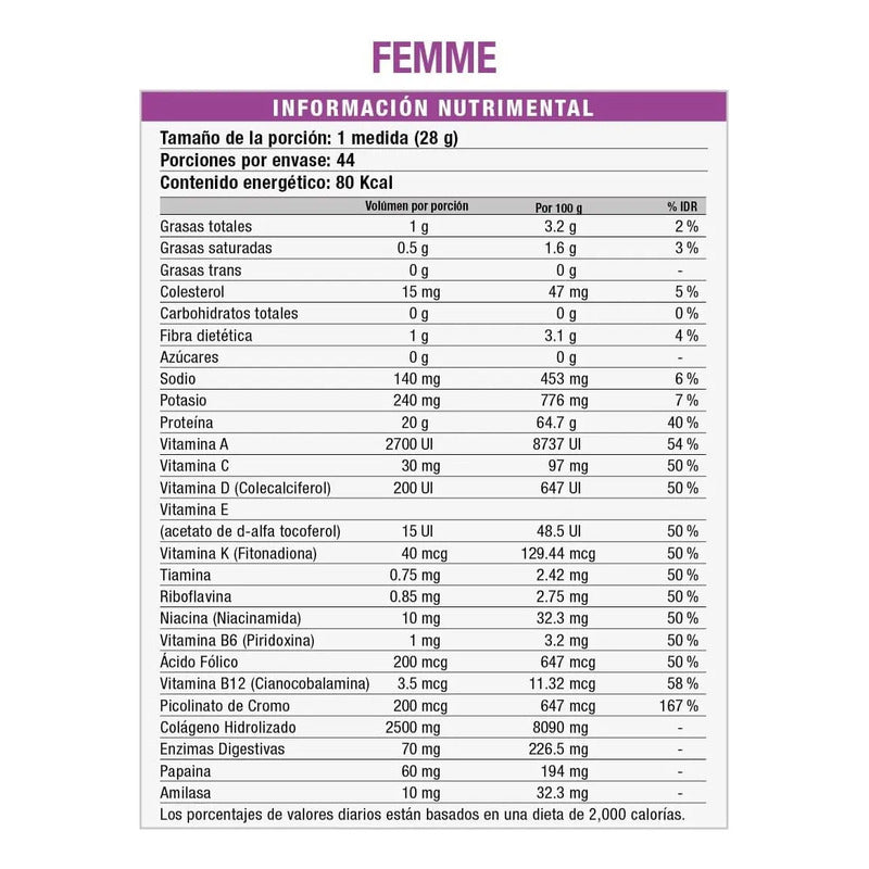 Proteína Myo-vector Femme Vainilla 1.232 Kg Hidrolizada Sin Gluten