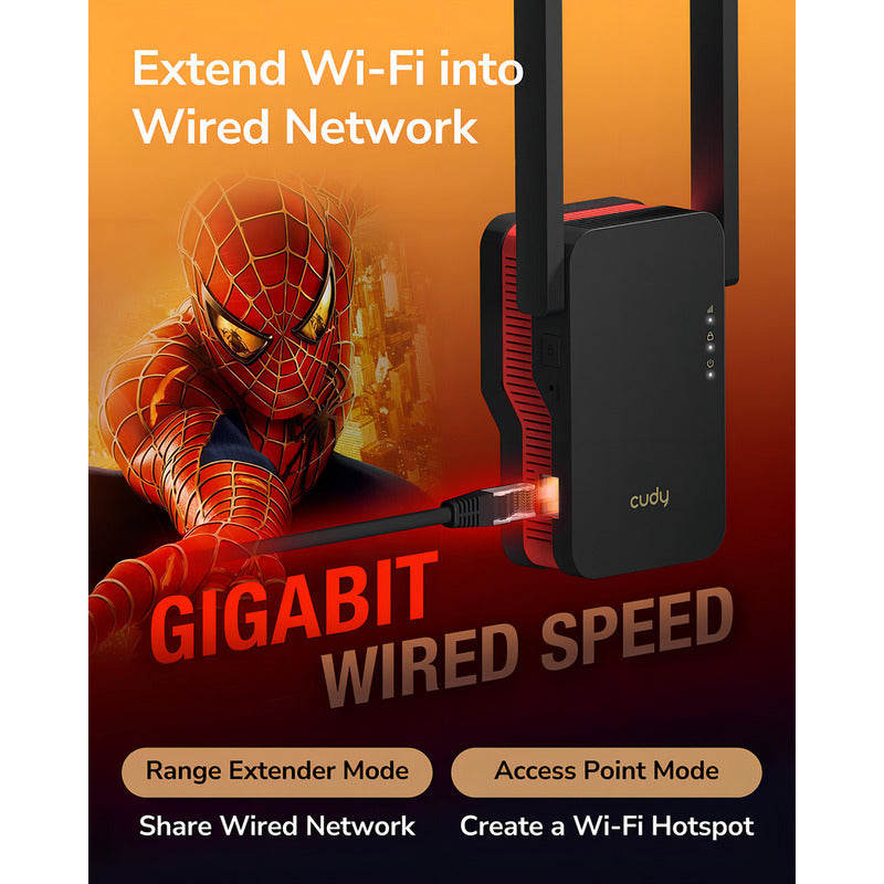 Extensor De Wifi Cudy Re3000 Doble Banda Puerto Gigabit