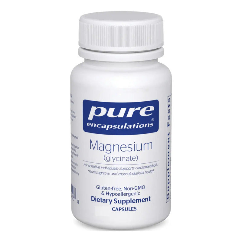 Glicinato De Magnesio Pure Encapsulations Alta Absorción Sin Sabor 90 Cápsulas